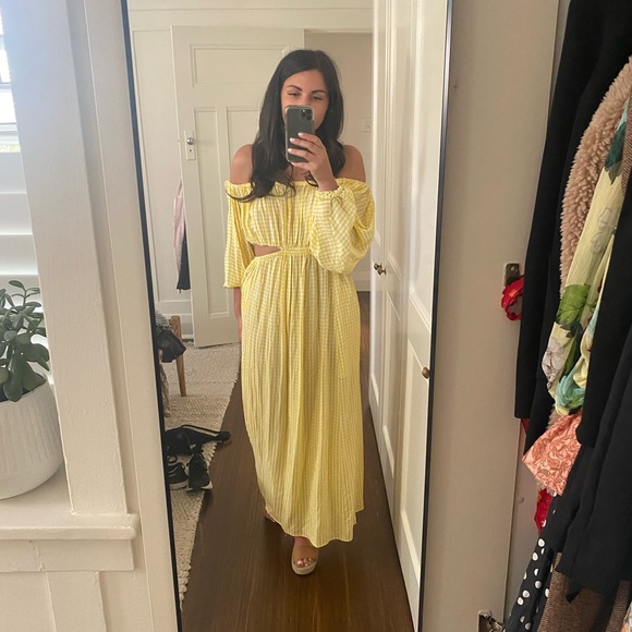 Scanlan Theodore Gingham Yellow Dress 